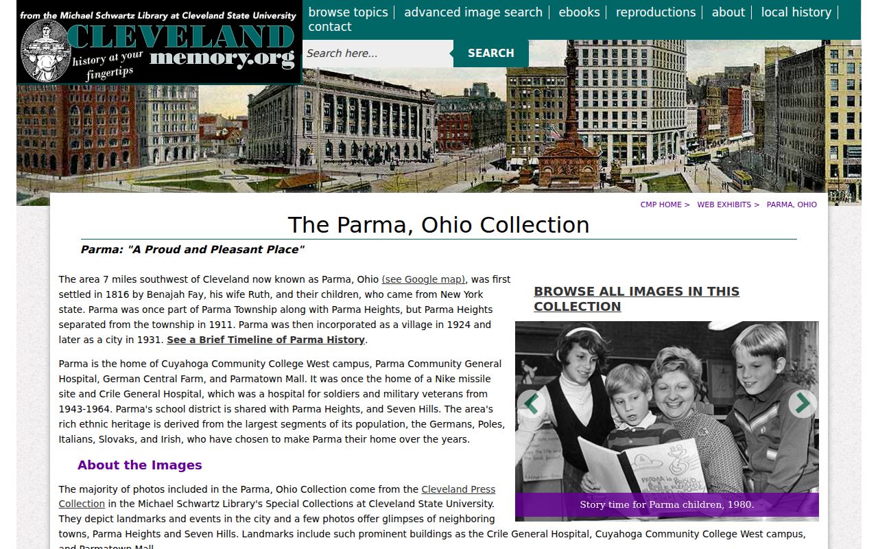 Parma city directory local history collection at Cleveland Memory