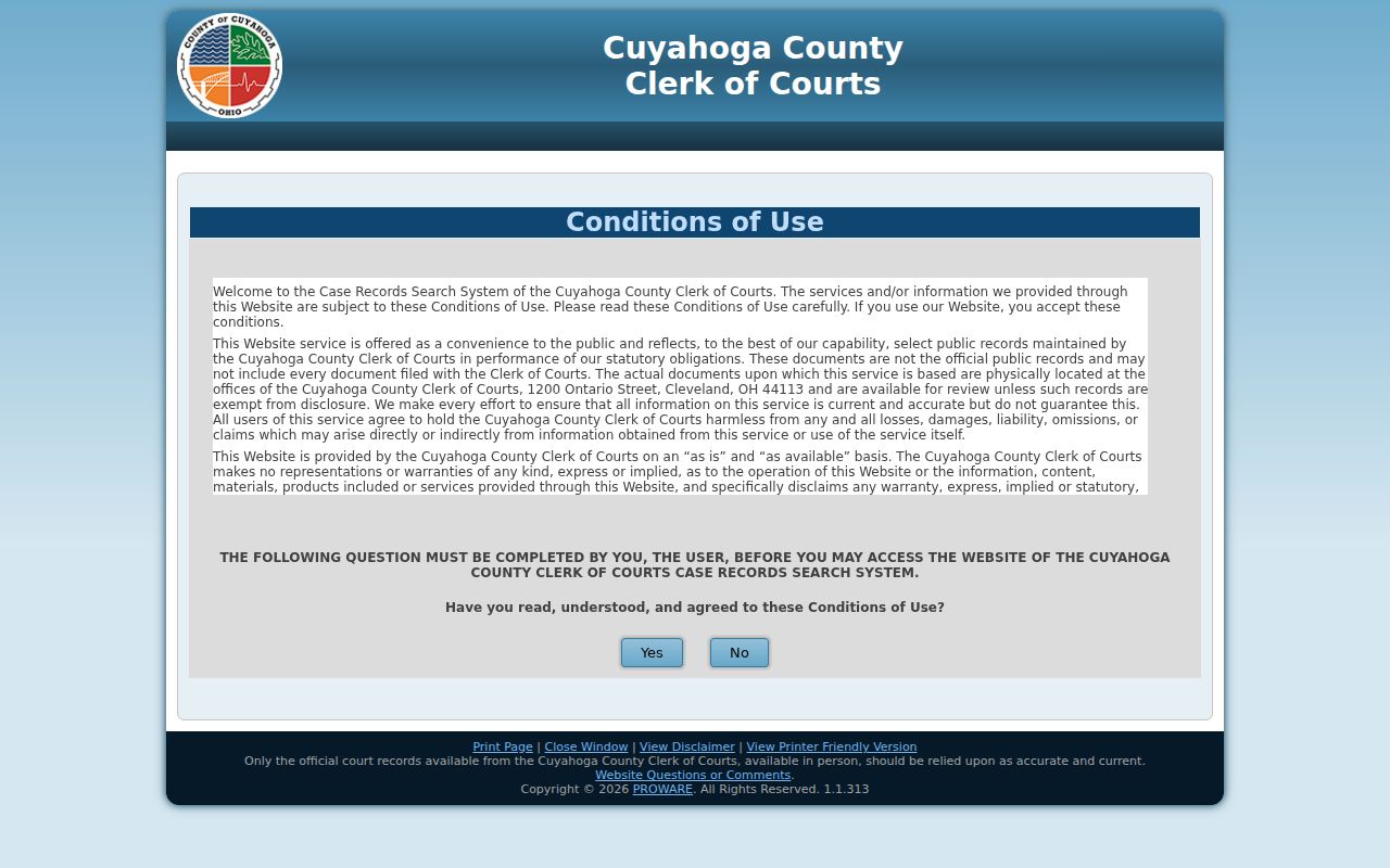 Parma resident lookup through the Cuyahoga Common Pleas docket search