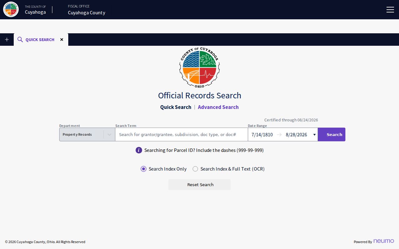 Parma street directory grantor and grantee deed index search